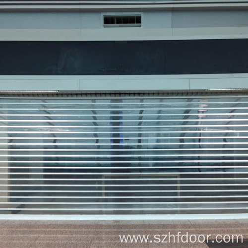 Transparent crystal shutter door